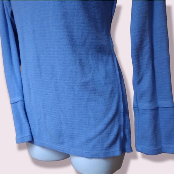 WILDFOX BAGGY BEACH JUMPER- OVERSIZED DEEP V NECK LIGHT BLUE SOFT COZY SWEATER - Picture 5 of 14